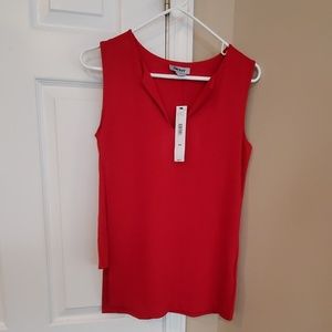 Ladies red sleeveless dress tank top